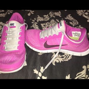 Purple Nike free runs 3.0